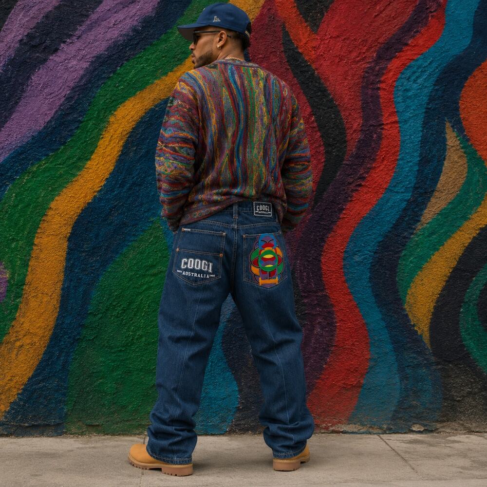 Vintage Coogi Australia Jeans Mens 34x34 Hip Hop Y2K Baggy Denim Biggie skater